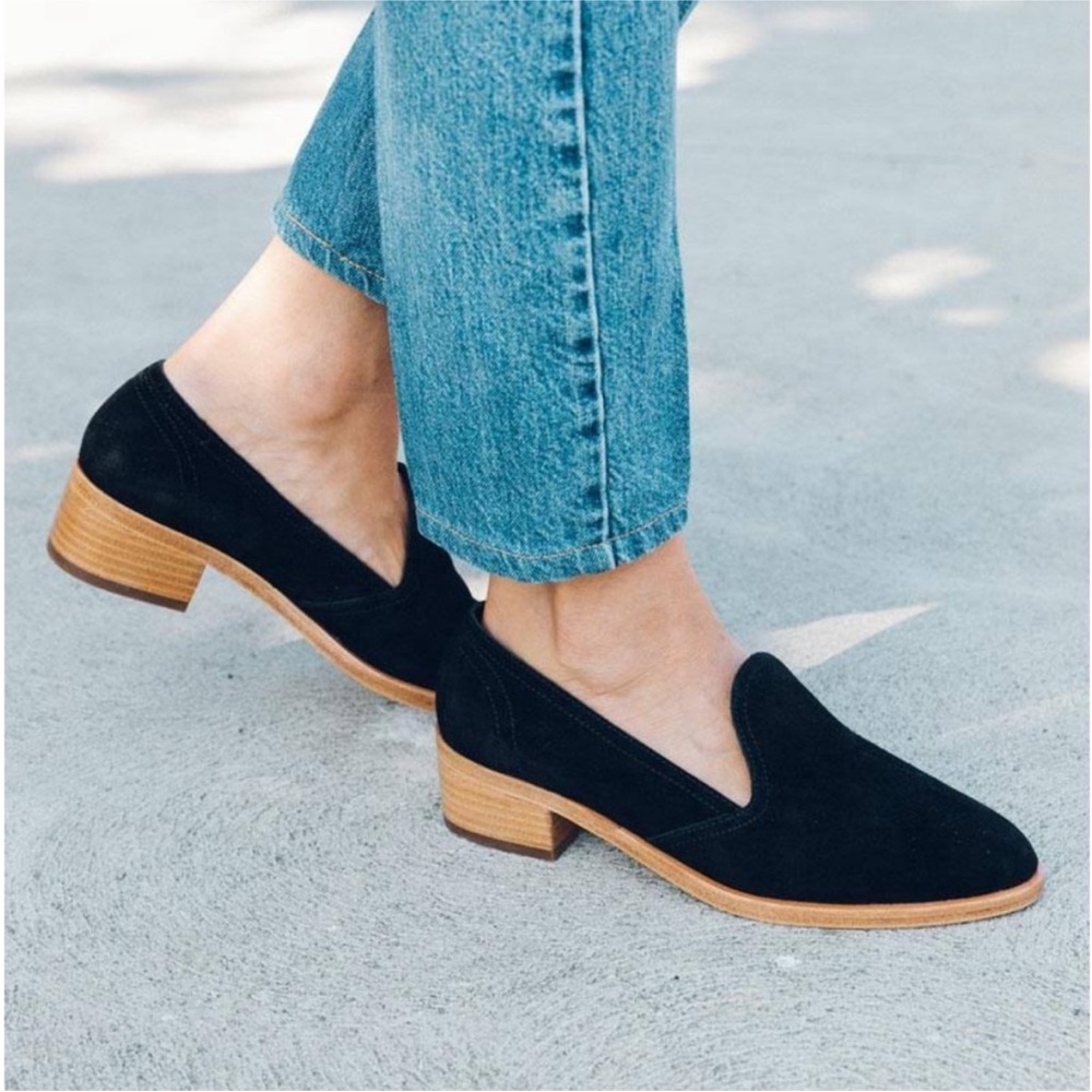 Soludos Black Suede Loafers 6.5